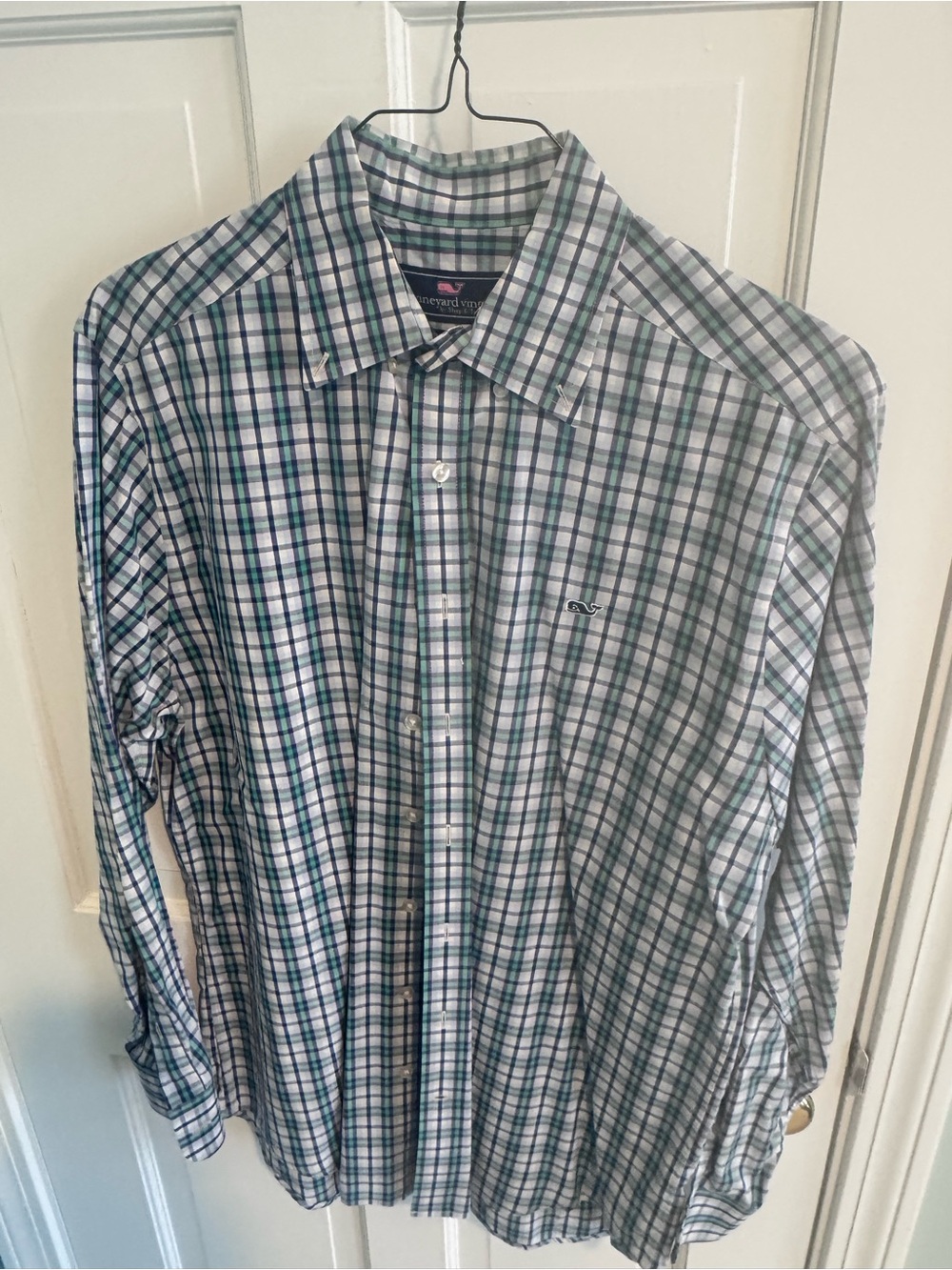 Vineyard Vines Green & Blue Plaid Button-Down Shirt
